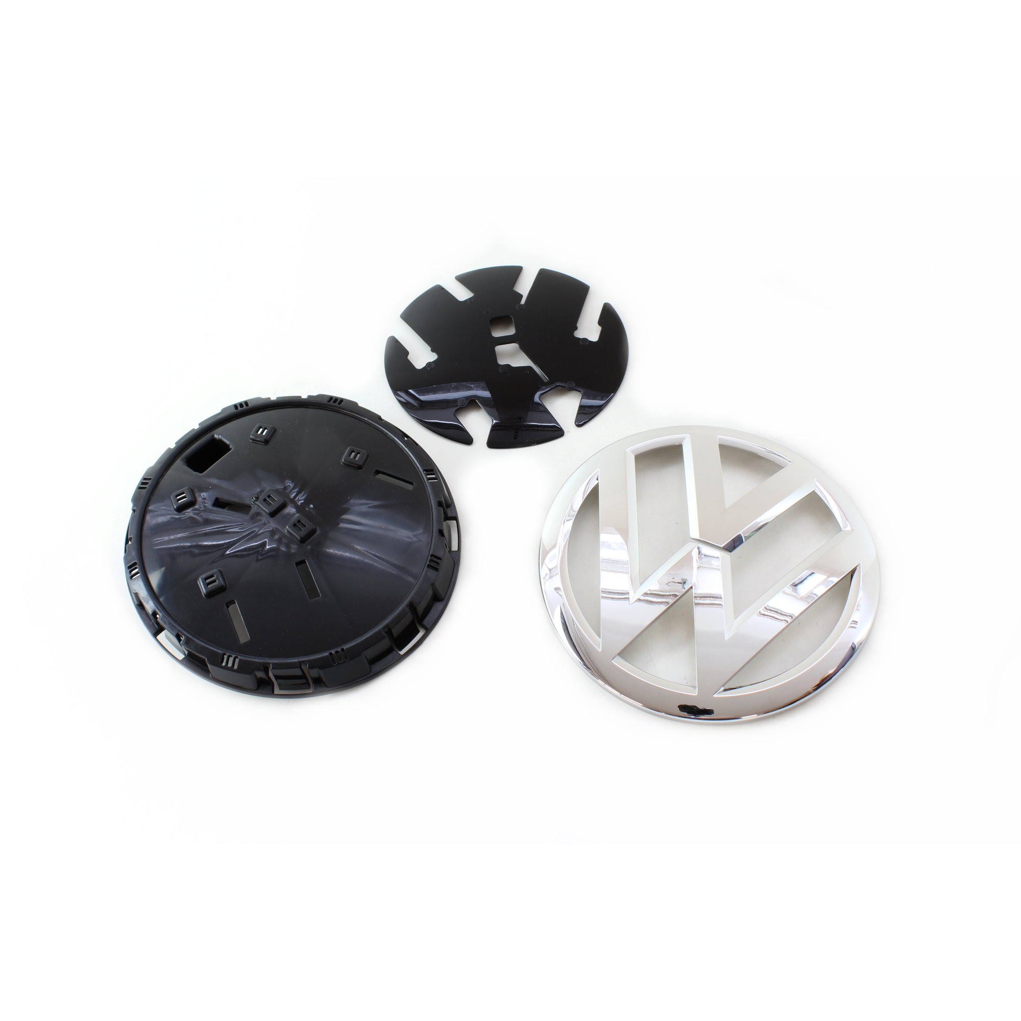 1 Set VW Emblem & Trägerplatte & Einsatzstück vorn 